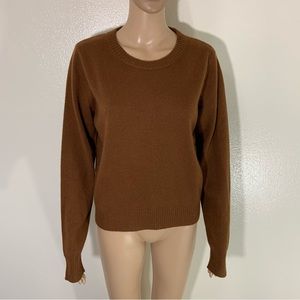 Reformation Jeans Brown Cashmere Crew Neck Sweater M
